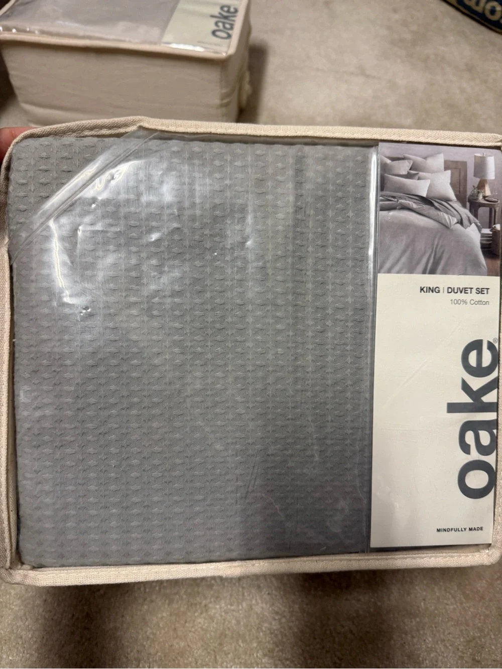 Oake King Duvet Set - Gray